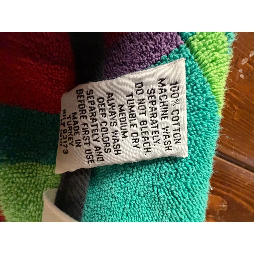JRU JR United Industries Bath Towel Unisex OS Multi Vintage Plaid Cotton 24x44